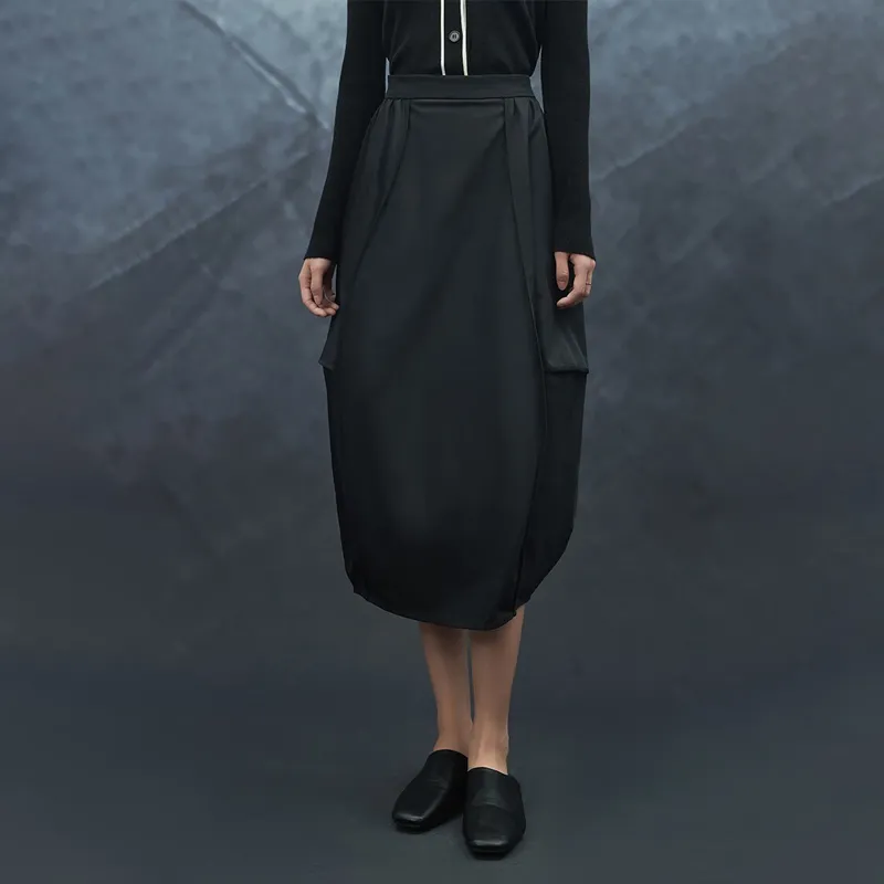 THE SEA LIFE Casual Long Skirt Women's Black Mage-2