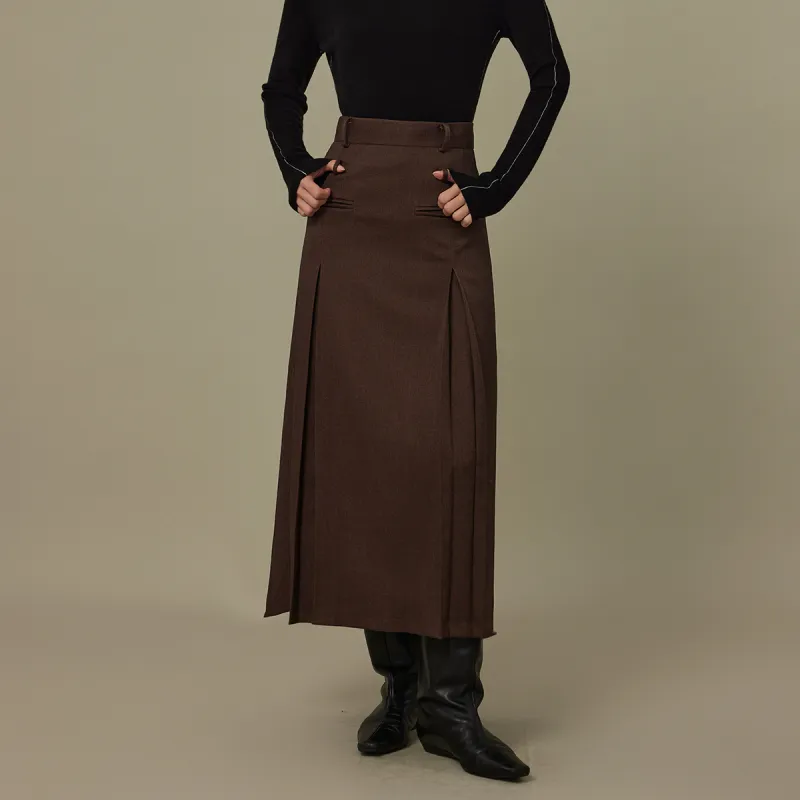THE SEA LIFE Casual Long Skirt Women's Dark Butterfly Brown-2