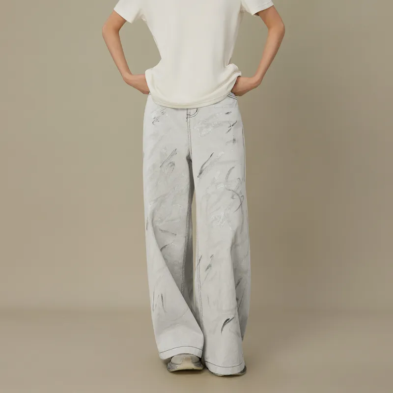 THE SEA LIFE Casual Pants Women's Gray White-2