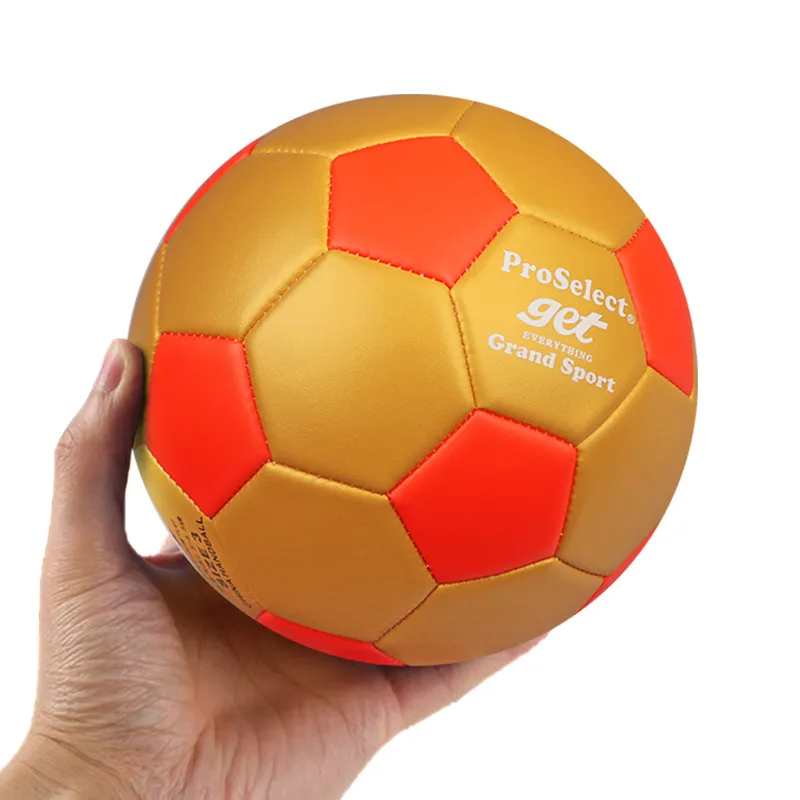 ProSelect Size 3 Soccer PU Machine Stitched Soccer Ball Unisex Red Gold-1