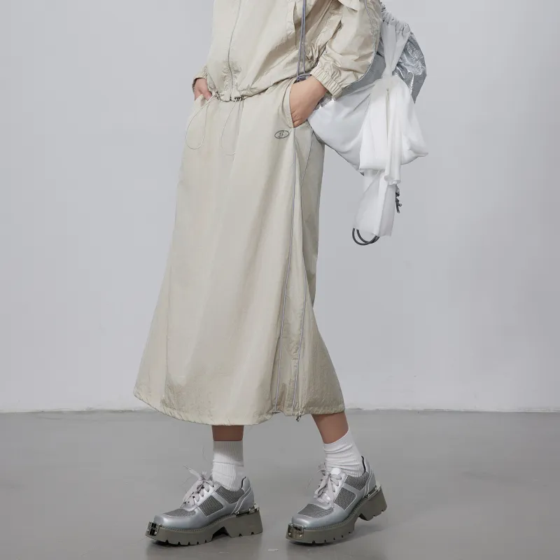 LIUREGALI Casual Long Skirt Women's Khaki-6