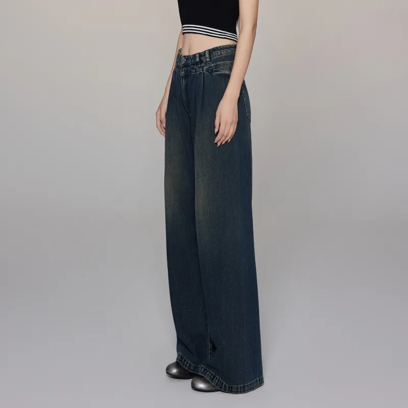 LIUREGALI Jeans Women's Navy Blue-3