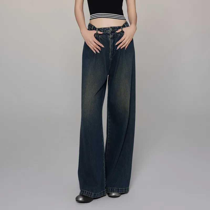 LIUREGALI Jeans Women's Navy Blue-6