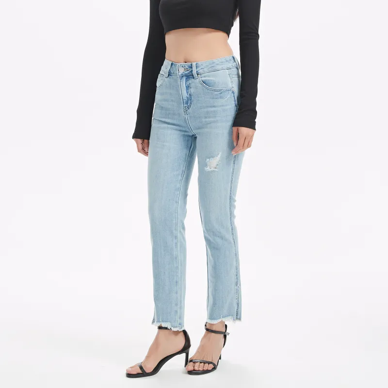 LIUREGALI Jeans Women's Light Blue-4