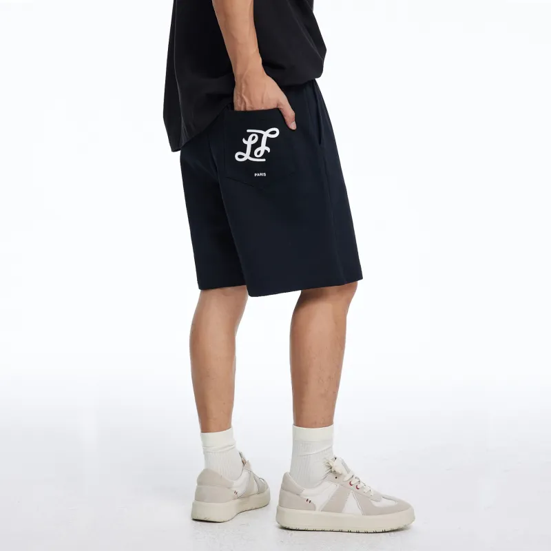 LIUREGALI Casual Shorts Men Black-4
