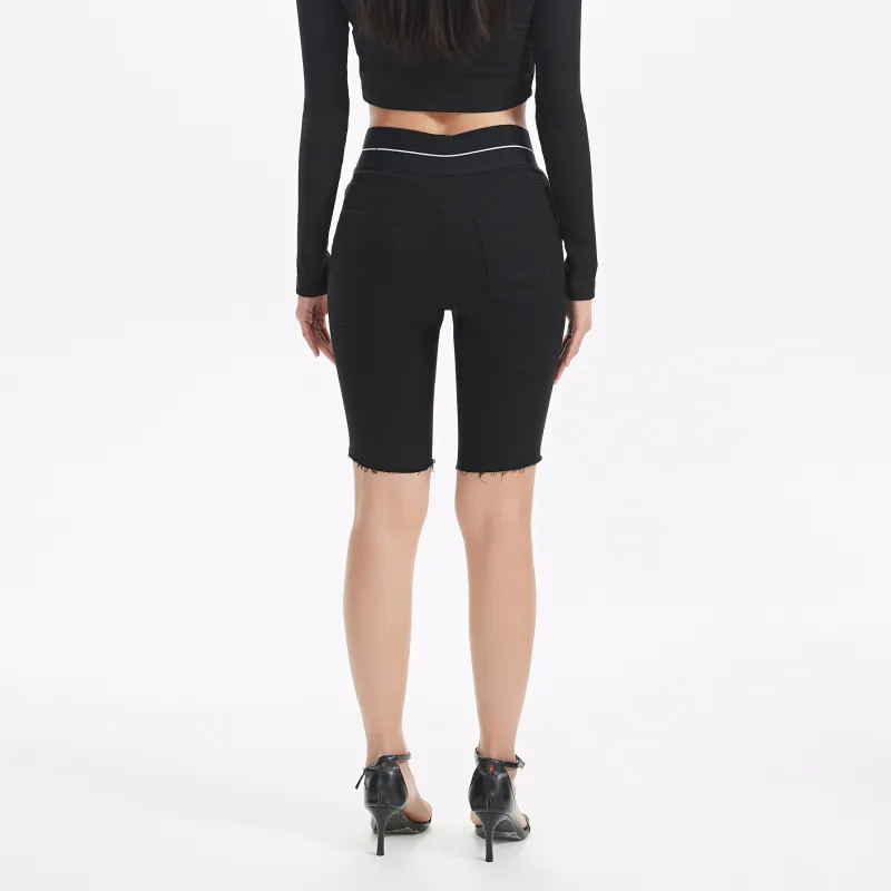 LIUREGALI Denim Shorts Women's Black-4