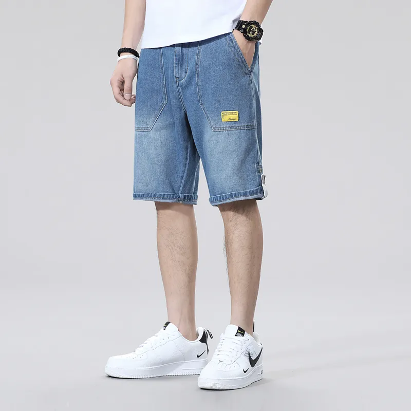 GUKUUL Denim Shorts Unisex Blue-3
