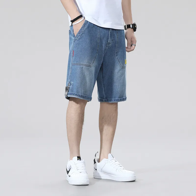 GUKUUL Denim Shorts Unisex Blue-5