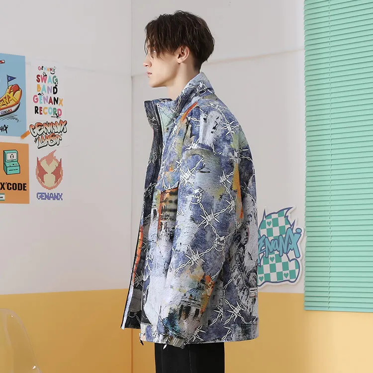 GENANX Puffer Jacket Unisex Individual Print-5
