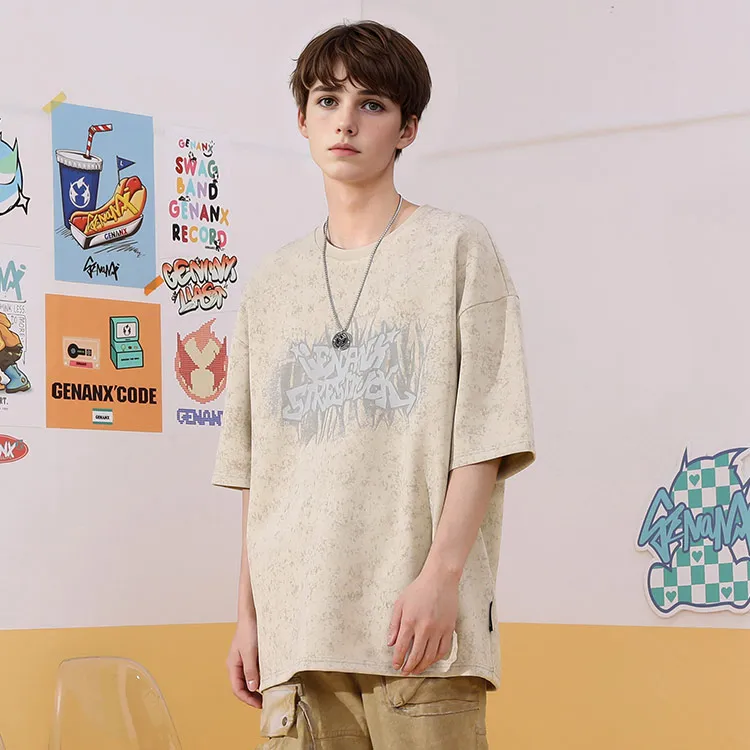 GENANX T Shirts Unisex Khaki-3