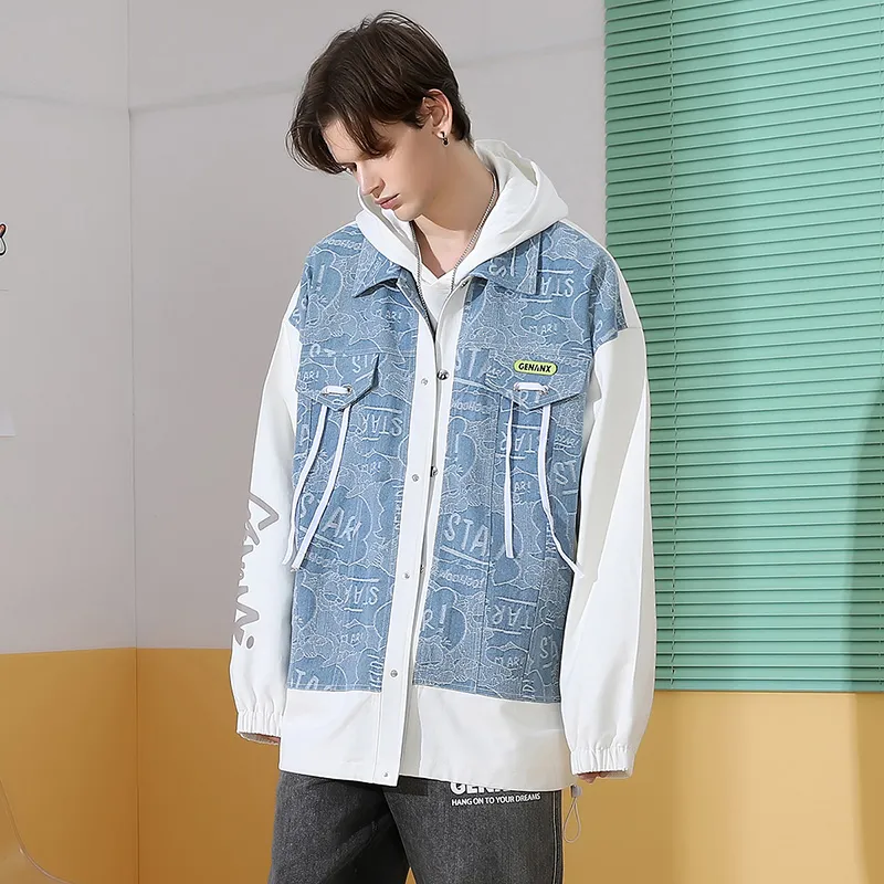 GENANX Jacket Unisex Denim Blue-4