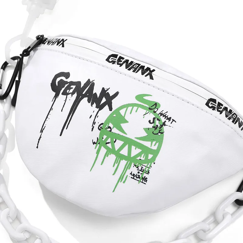 GENANX Polyester Polyamide Shoulder Bag Crossbody Bag Small Size Unisex Black/White-8