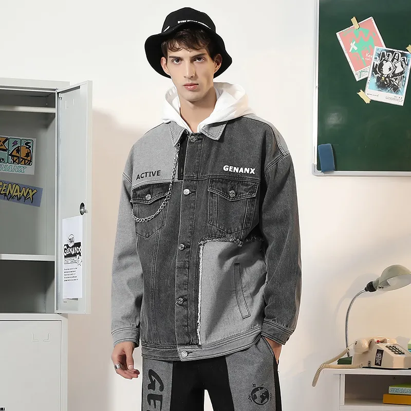 GENANX Denim Jacket Unisex Gray-4