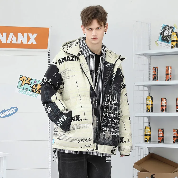 GENANX Down Jackets Unisex Individual Print-5