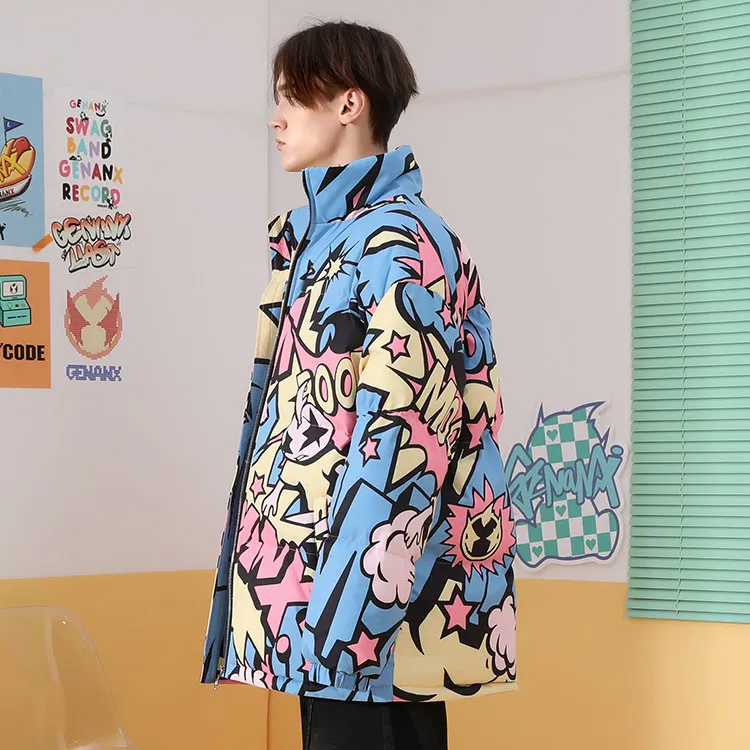 GENANX Puffer Jackets Unisex Individual Print-5