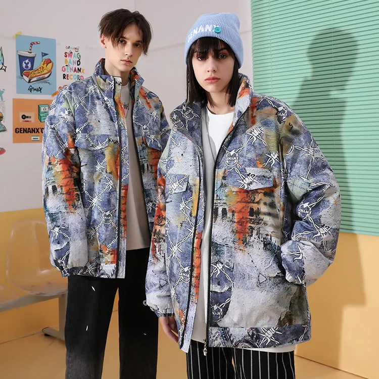 GENANX Puffer Jacket Unisex Individual Print-2