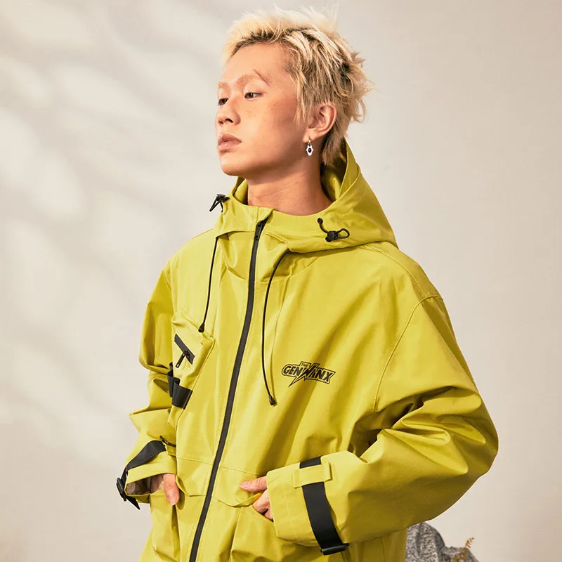 GENANX Jackets Coats Unisex Neon Yellow-4