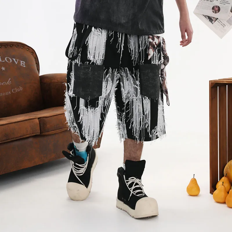 GENANX Casual Shorts Unisex Black/White-3