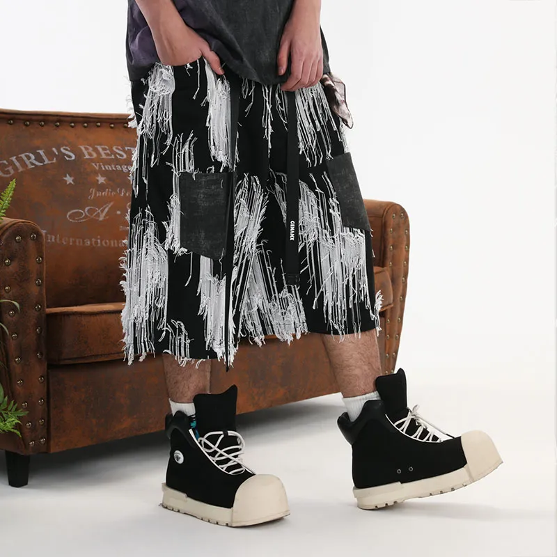 GENANX Casual Shorts Unisex Black/White-6