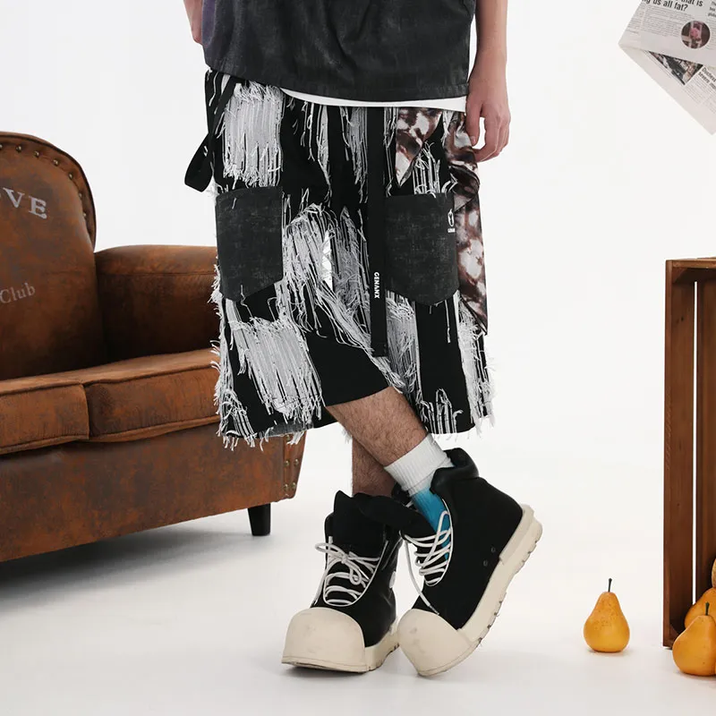 GENANX Casual Shorts Unisex Black/White-4