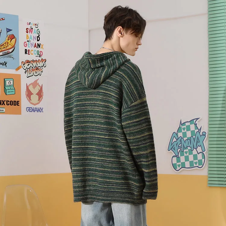 GENANX Sweaters Unisex Green-4