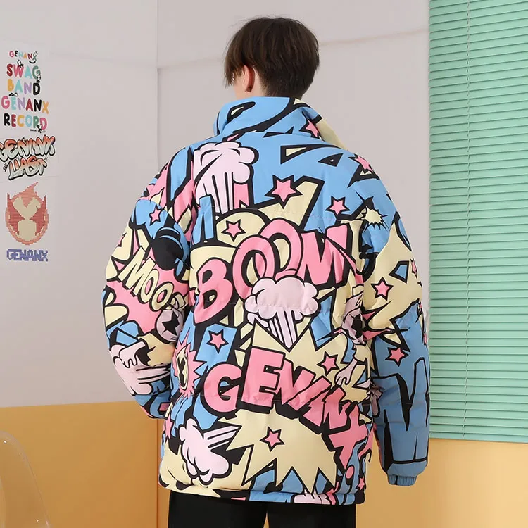 GENANX Puffer Jackets Unisex Individual Print-3