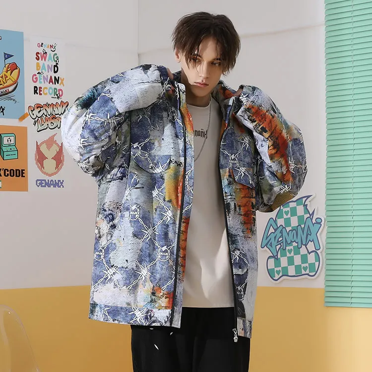 GENANX Puffer Jacket Unisex Individual Print-3