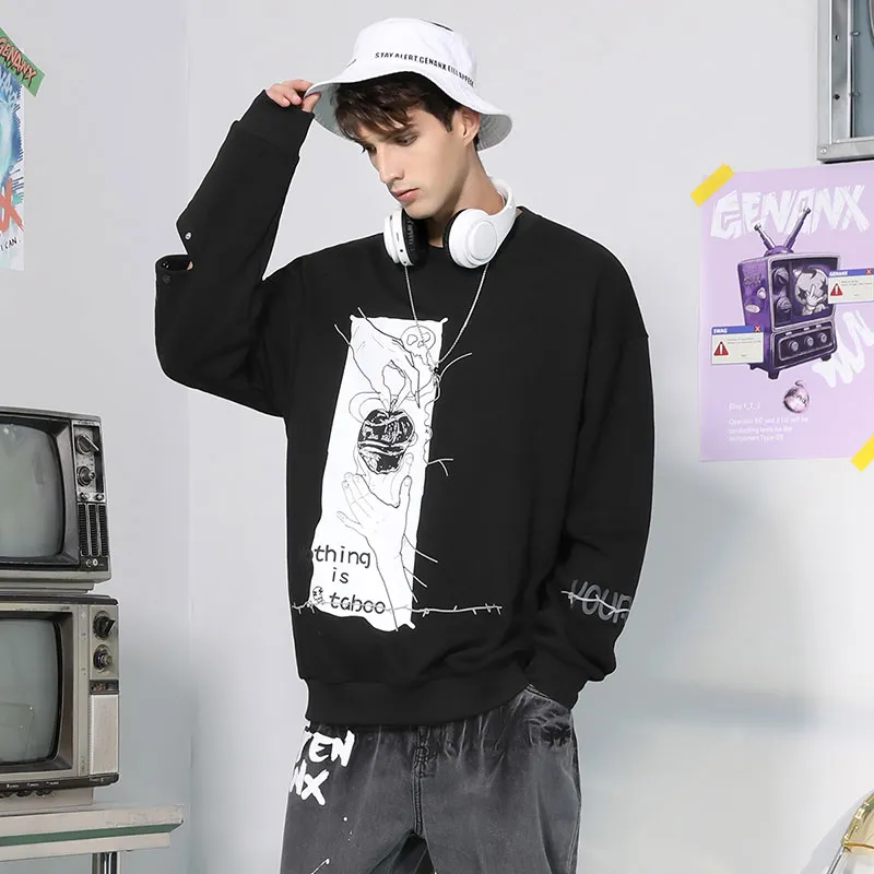 GENANX Sweatshirts Unisex Black-5