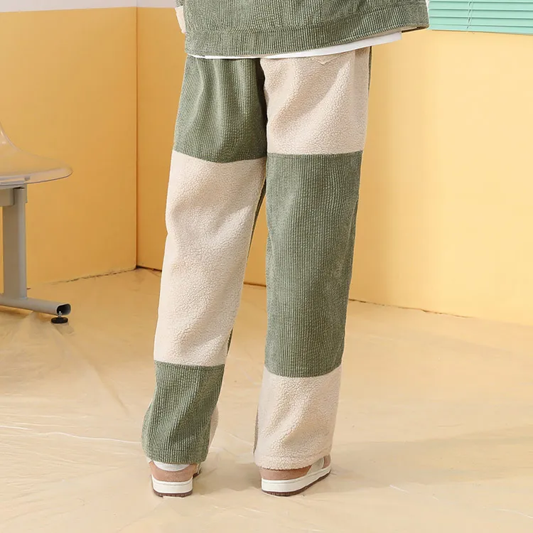 GENANX Casual Pants Unisex Apricot Green-3