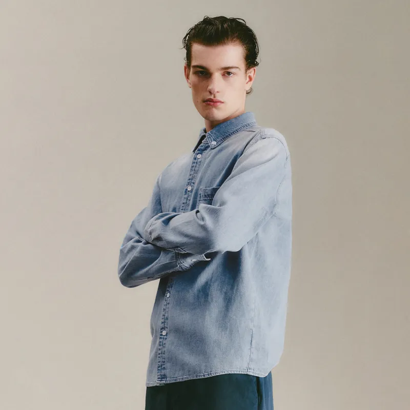 URBAN REVIVO Shirt Men's Light Blue-4