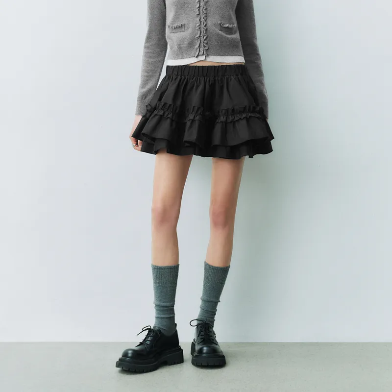 URBAN REVIVO Casual Short Skirts Women's Black-5