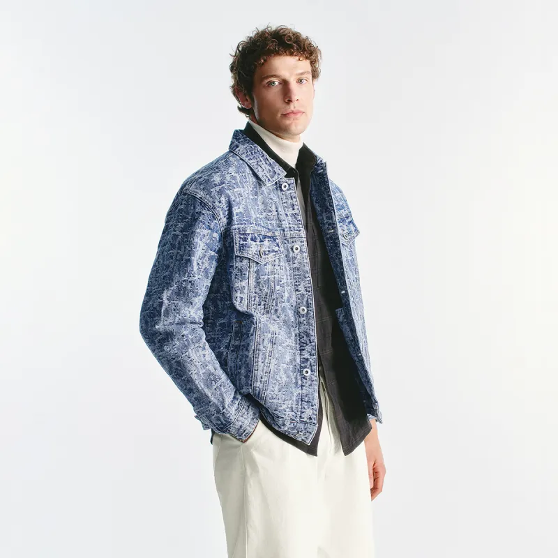 URBAN REVIVO Denim Jacket Men's Blue-5
