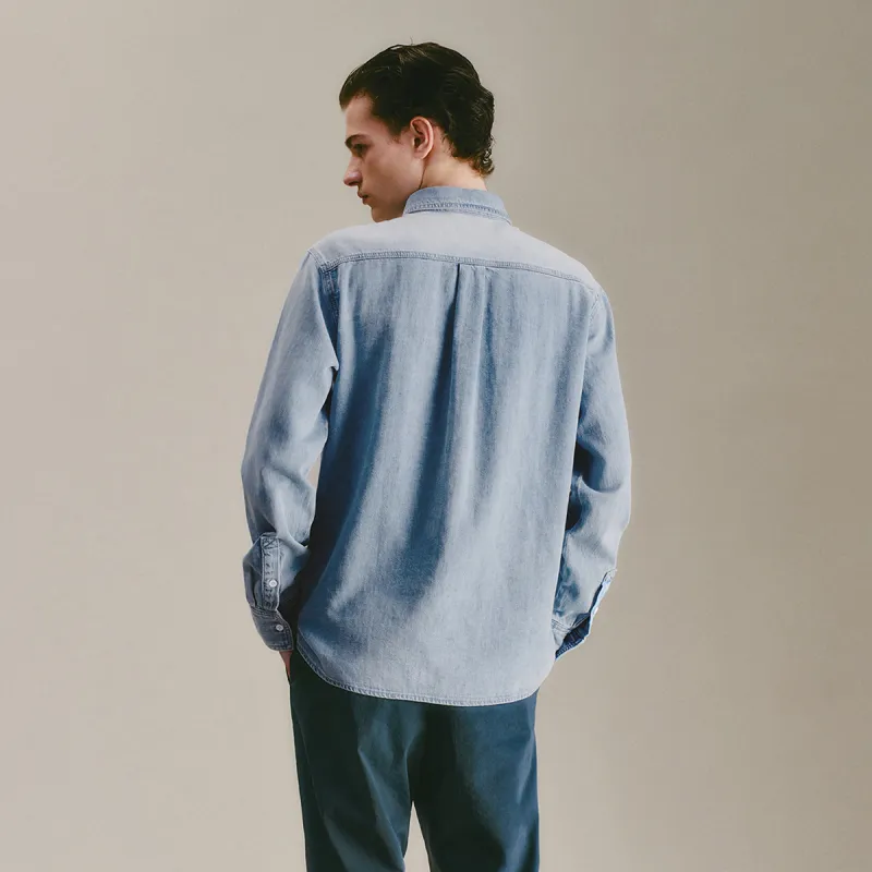 URBAN REVIVO Shirt Men's Light Blue-3