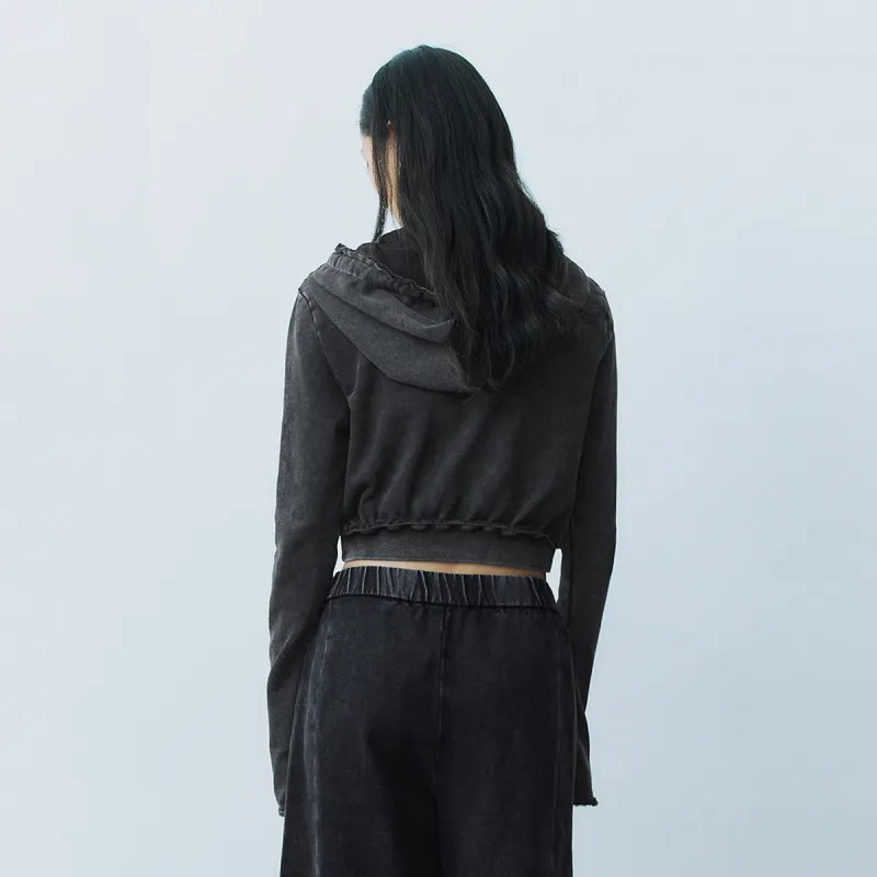 URBAN REVIVO Sweatshirt Women's Black Heather Gray-4