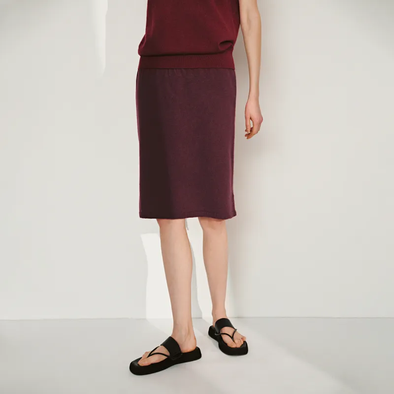 URBAN REVIVO Casual Short Skirts Women's Burgundy-5