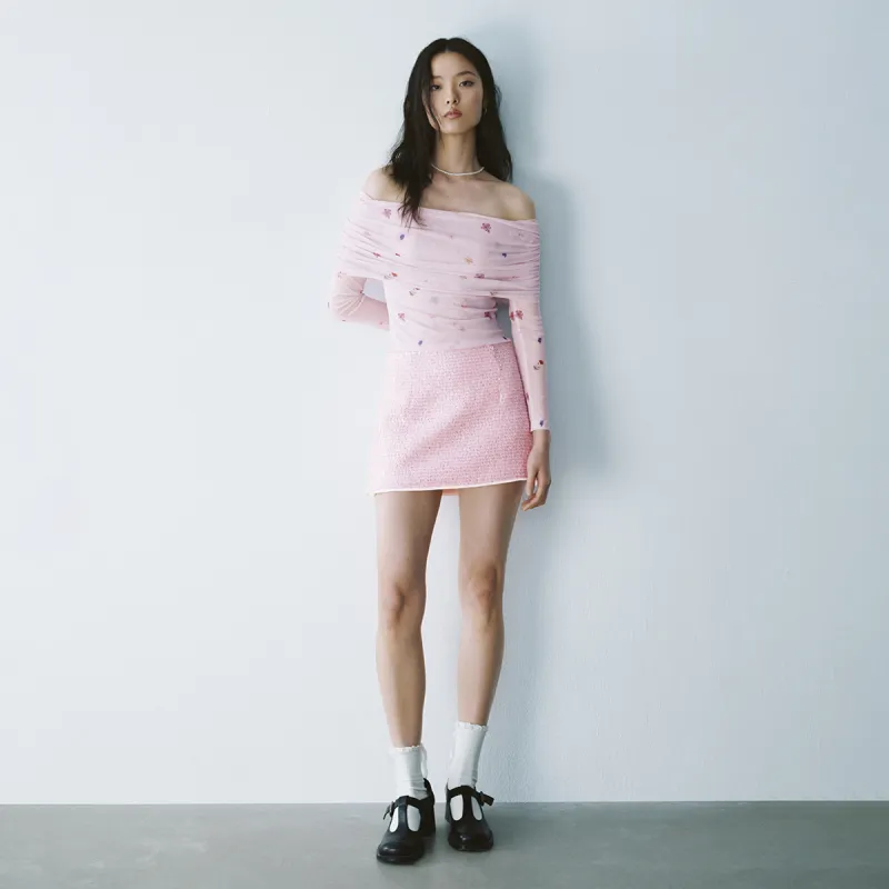 URBAN REVIVO Casual Short Skirts Women's Pink-3