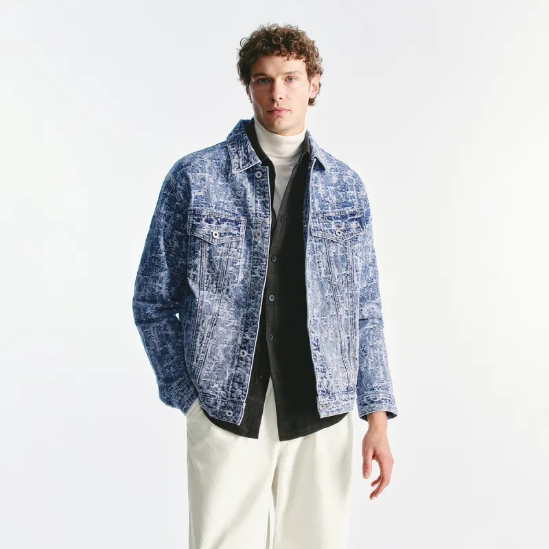 URBAN REVIVO Denim Jacket Men's Blue-2
