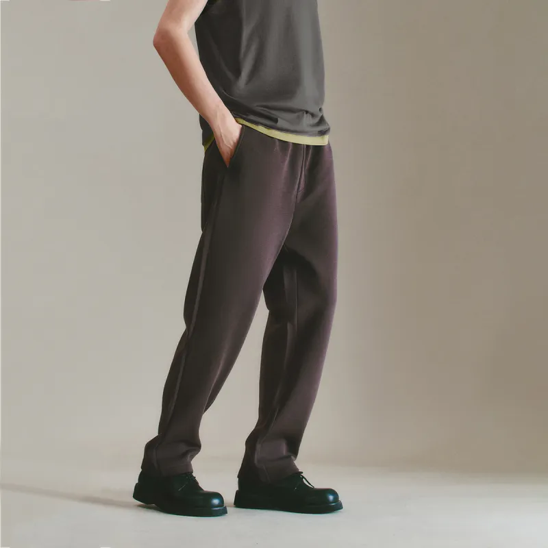 URBAN REVIVO Casual Pants Men's Dark Red Brown-2