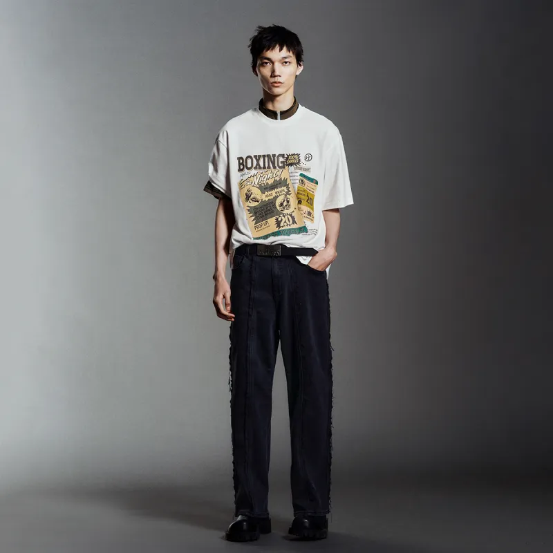 URBAN REVIVO T Shirts Men White-3