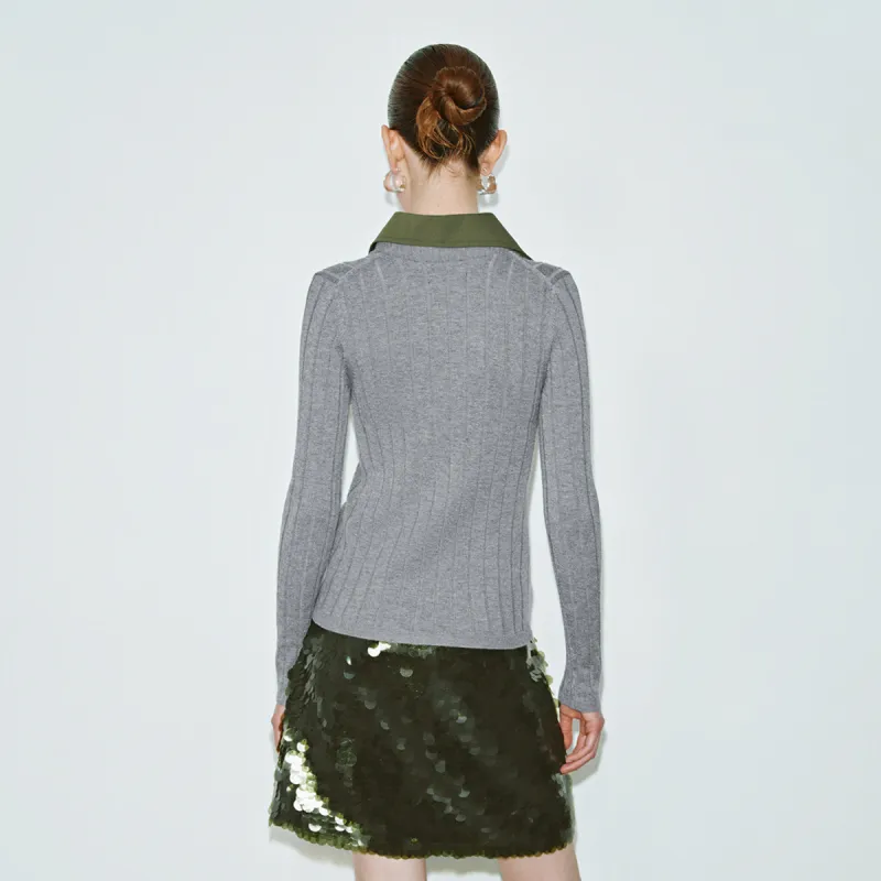 URBAN REVIVO Knitwear Women's Medium Gray-4