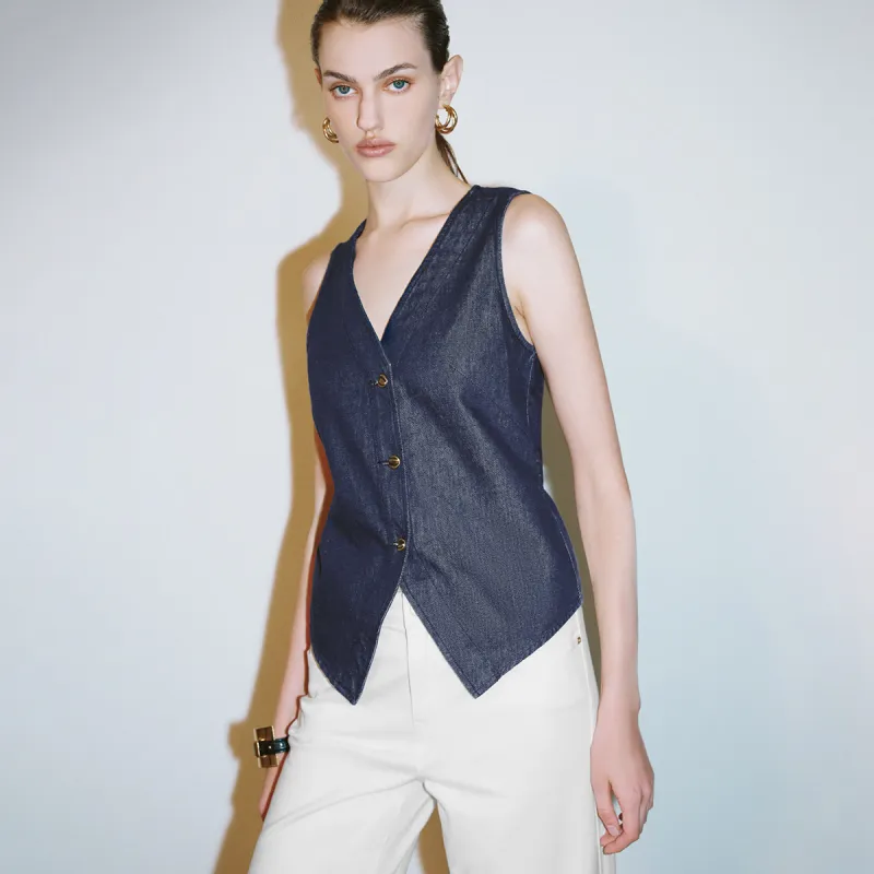 URBAN REVIVO Denim Jacket Women's Blue-4