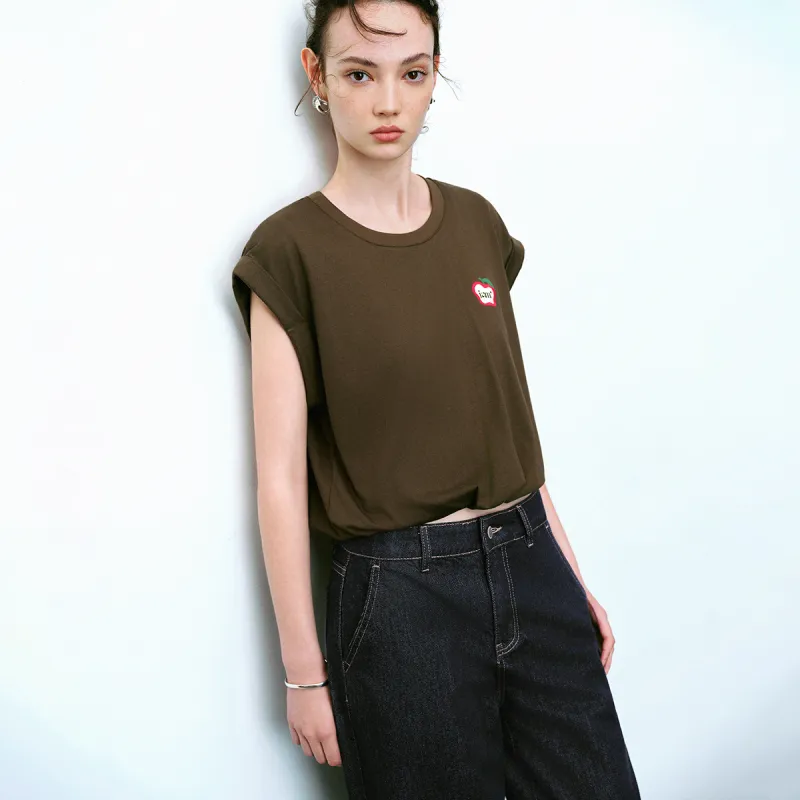 URBAN REVIVO T Shirt Women's Dark Red Brown-4