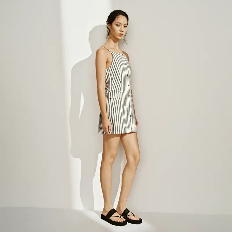 UR Slip Dress Women's Black Stripes-3