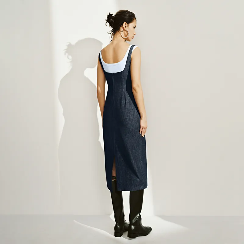 URBAN REVIVO Sleeveless Dress Women's Indigo-6