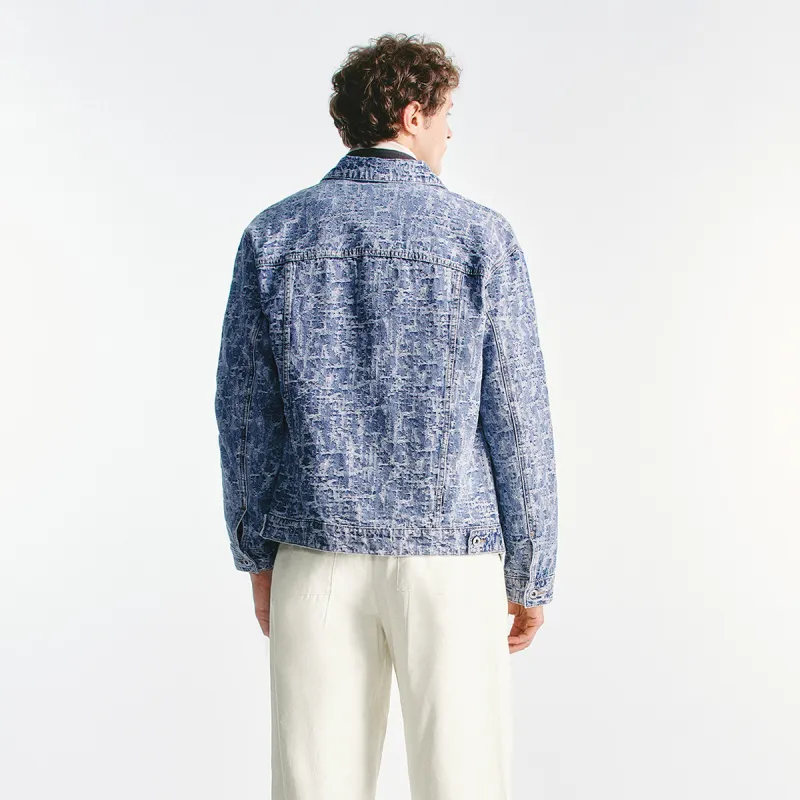 URBAN REVIVO Denim Jacket Men's Blue-4