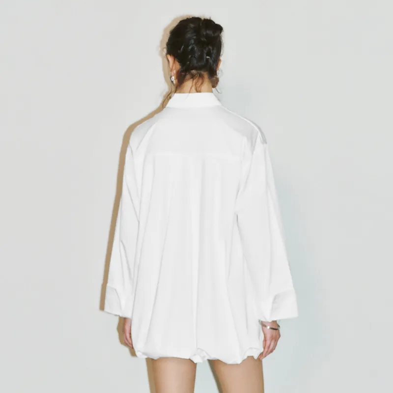 URBAN REVIVO Long Sleeved Dress Women's Raw White-2