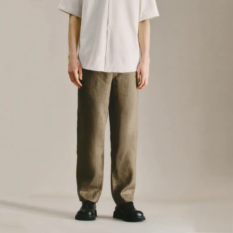 URBAN REVIVO Casual Pants Men's Dark Coffee Brown-4