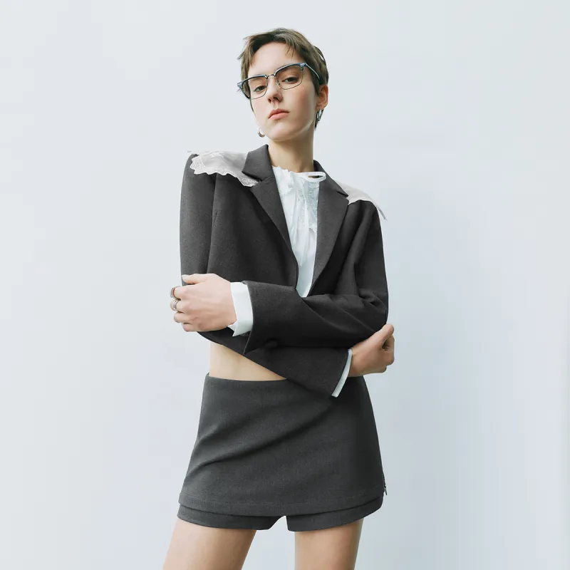 URBAN REVIVO Business Suit Women's Cool Gray-2