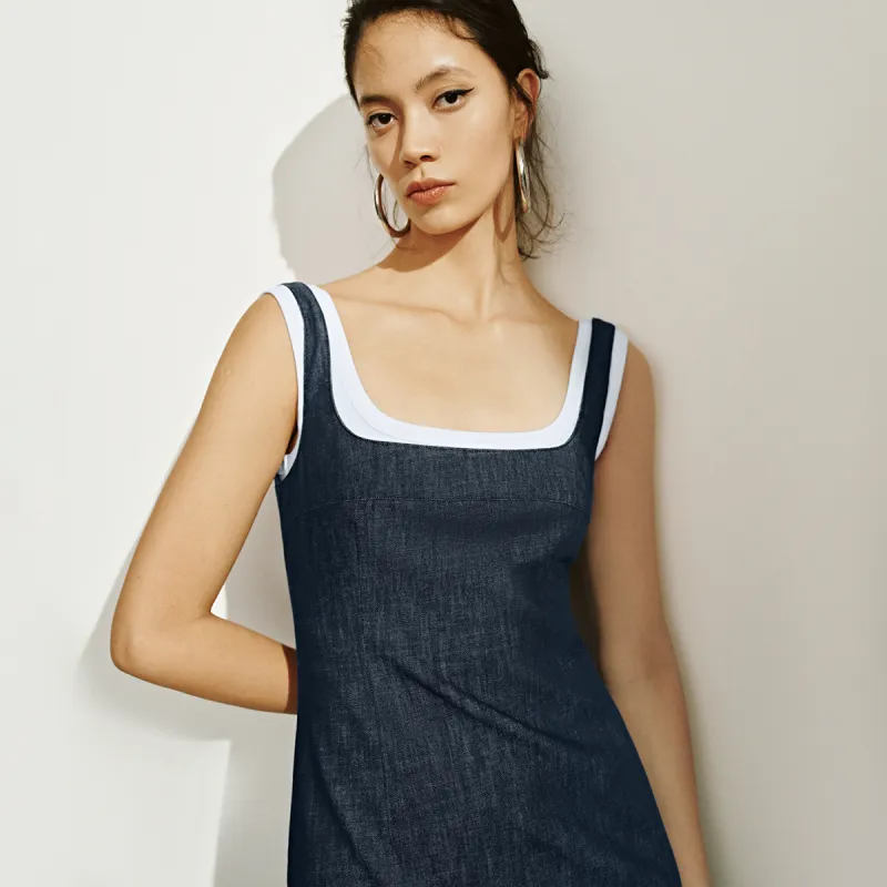 URBAN REVIVO Sleeveless Dress Women's Indigo-2