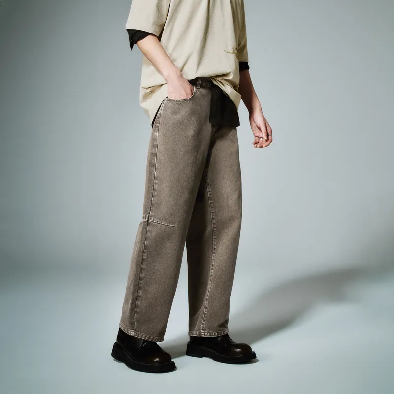 URBAN REVIVO Jeans Men's Khaki Gray-2